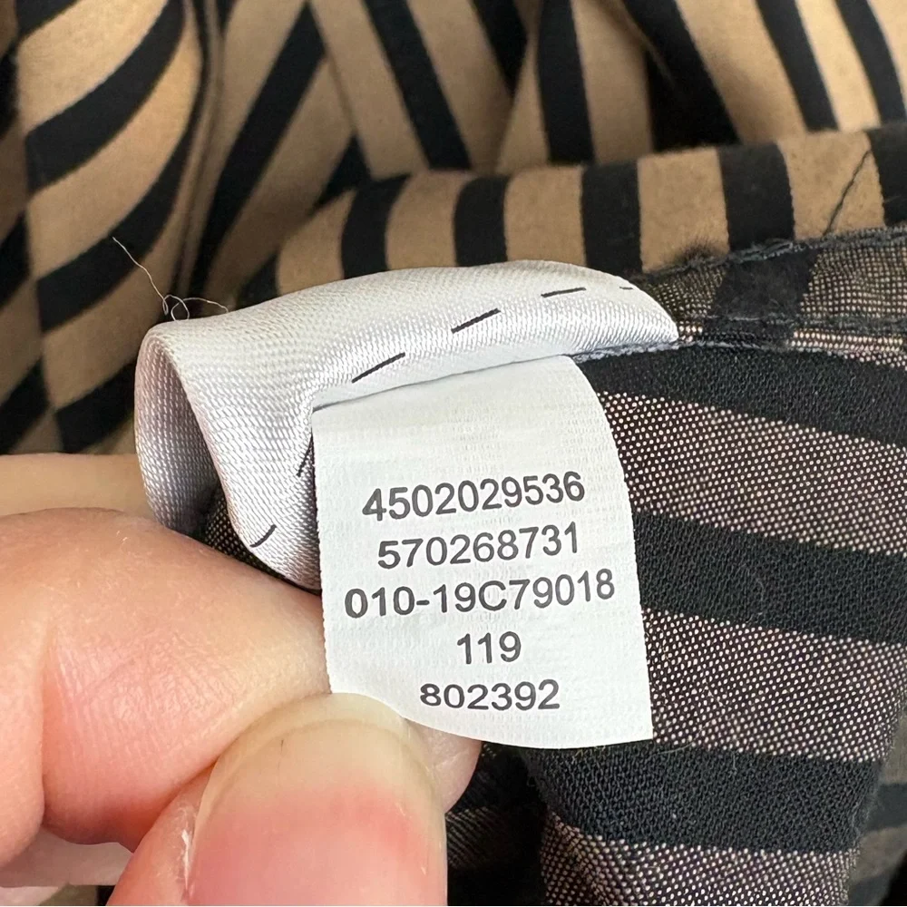 Chico's Black and Tan Striped Button Down size 16/18 (3) 100% Cotton office EUC - Picture 6 of 11